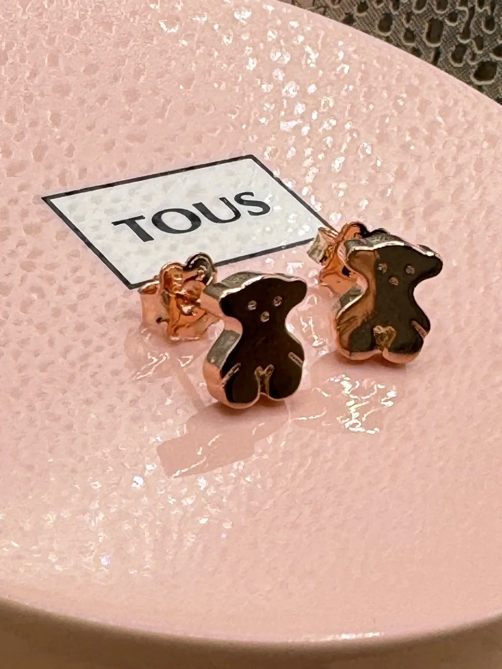 Second hand 🖐️ Rose Gold 925 and Black Bear Stud Earrings